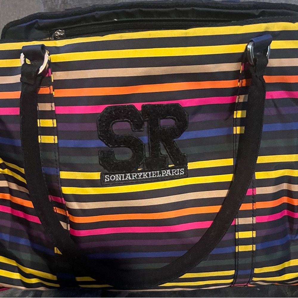 Vintage Sonia Rykiel Paris Multicolor Striped Tote